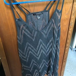 Sheer black flow-y top (with some sparkle)